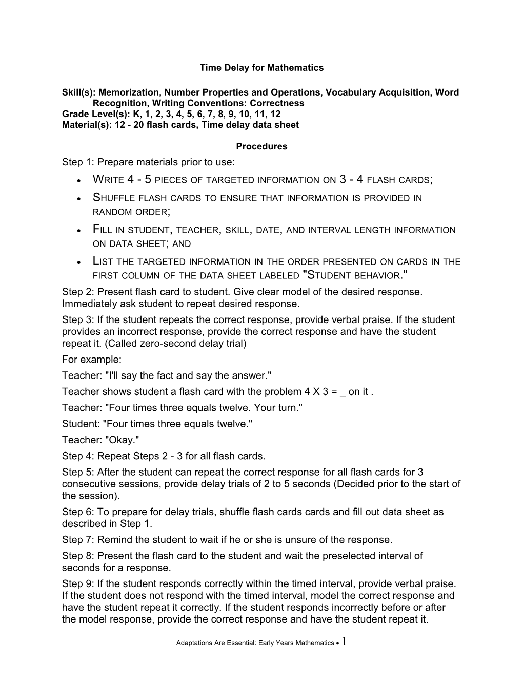 Time Delay for Mathematics