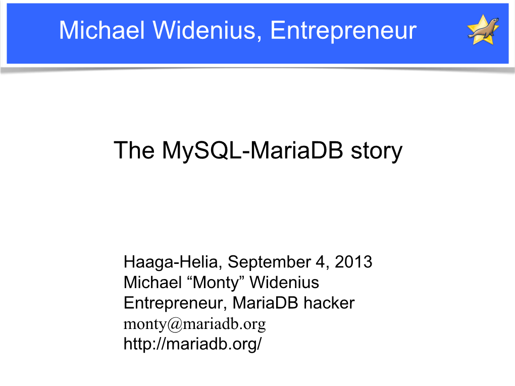 The Mysql-Mariadb Story