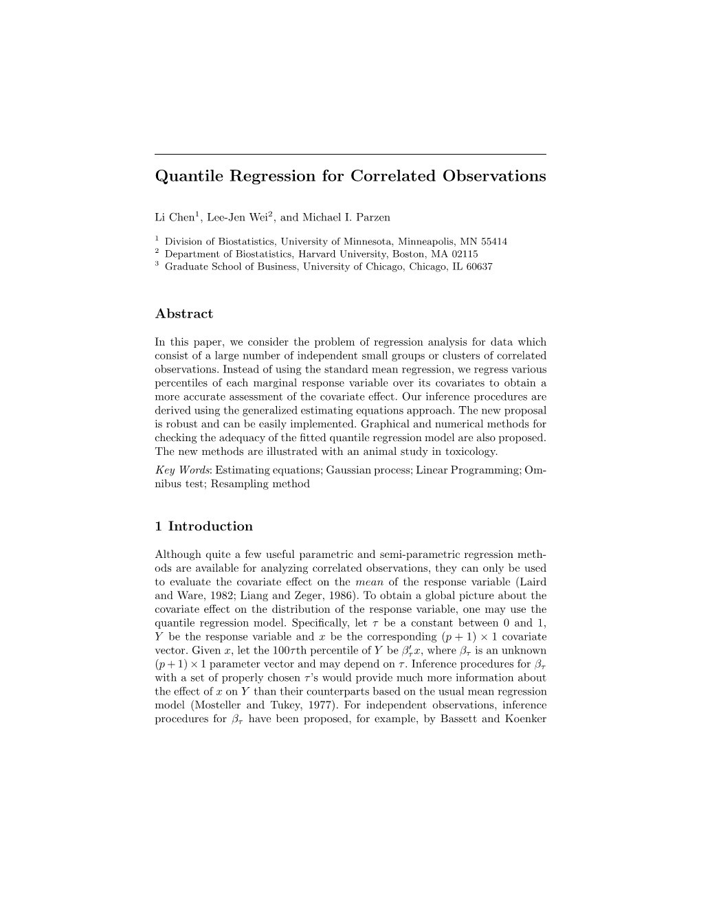 Quantile Regression for Correlated Observations