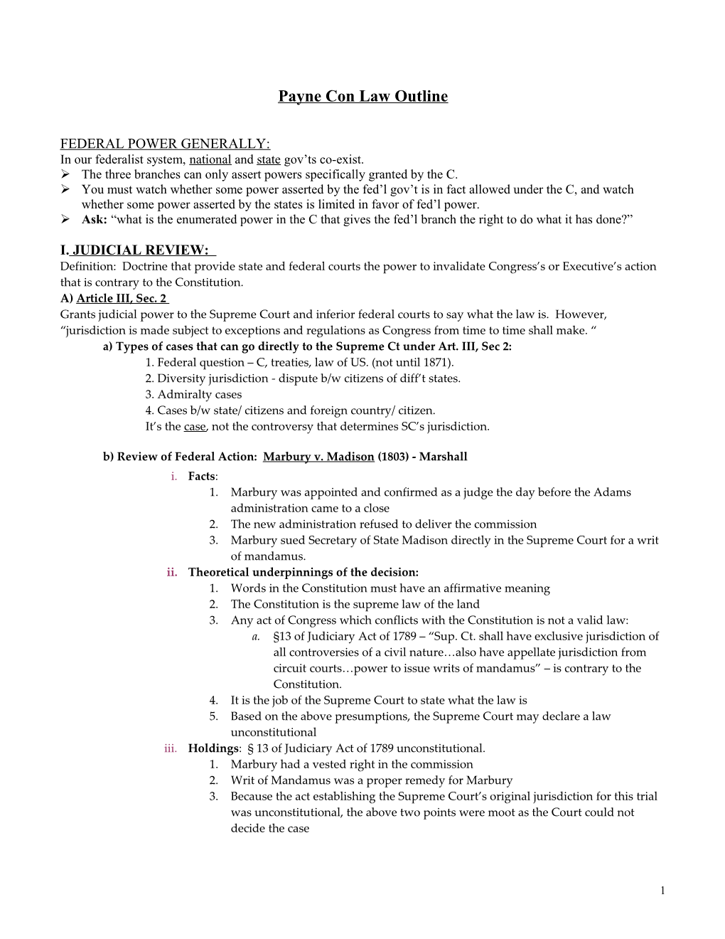 Payneful Con Law Outline