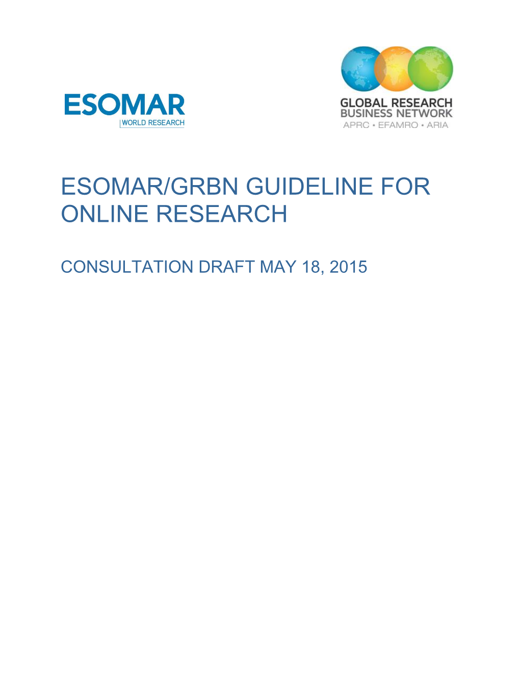 Esomar/Grbn Guideline for Online Research