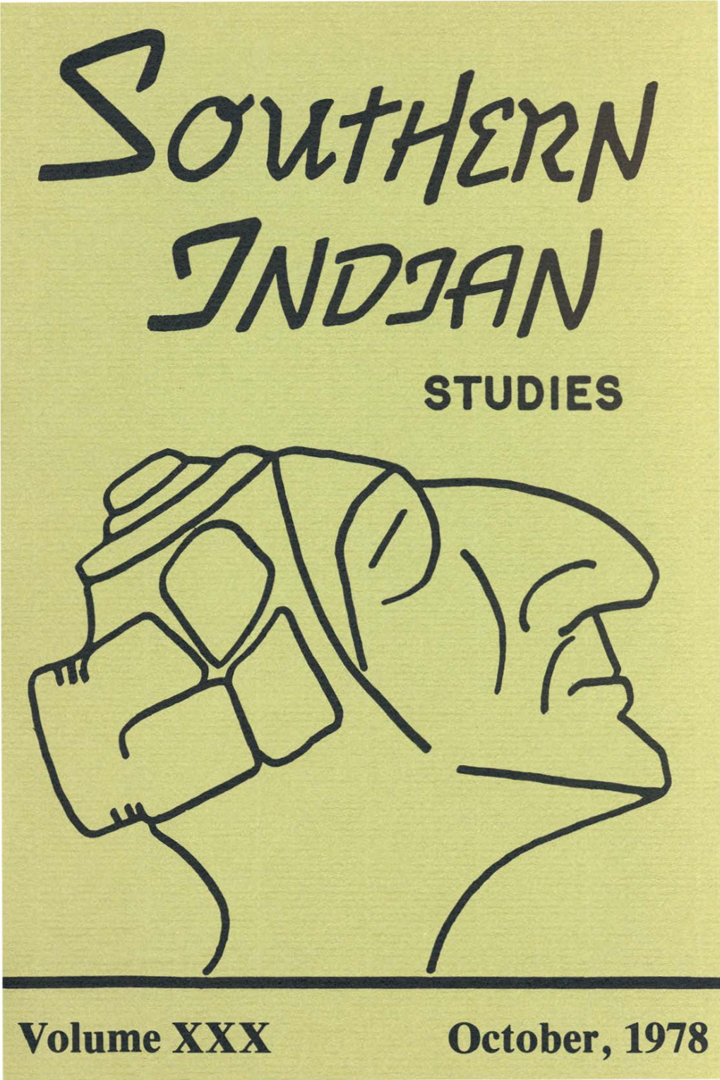 Southern Indian Studies, Vol. 30