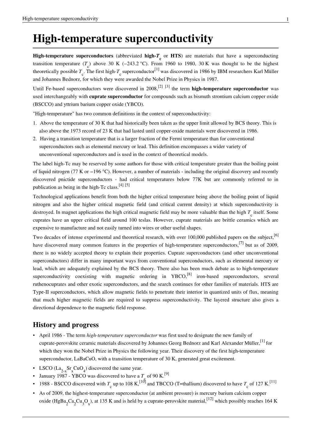 High-Temperature Superconductivity 1