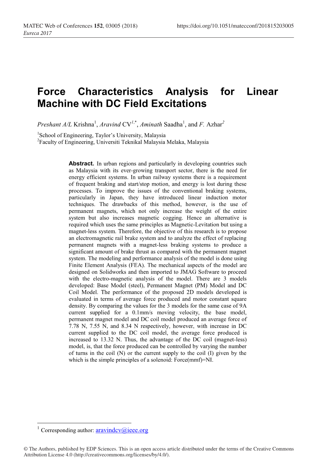 Force Characteristics Analysis for Linear Machine with DC Field Excitations