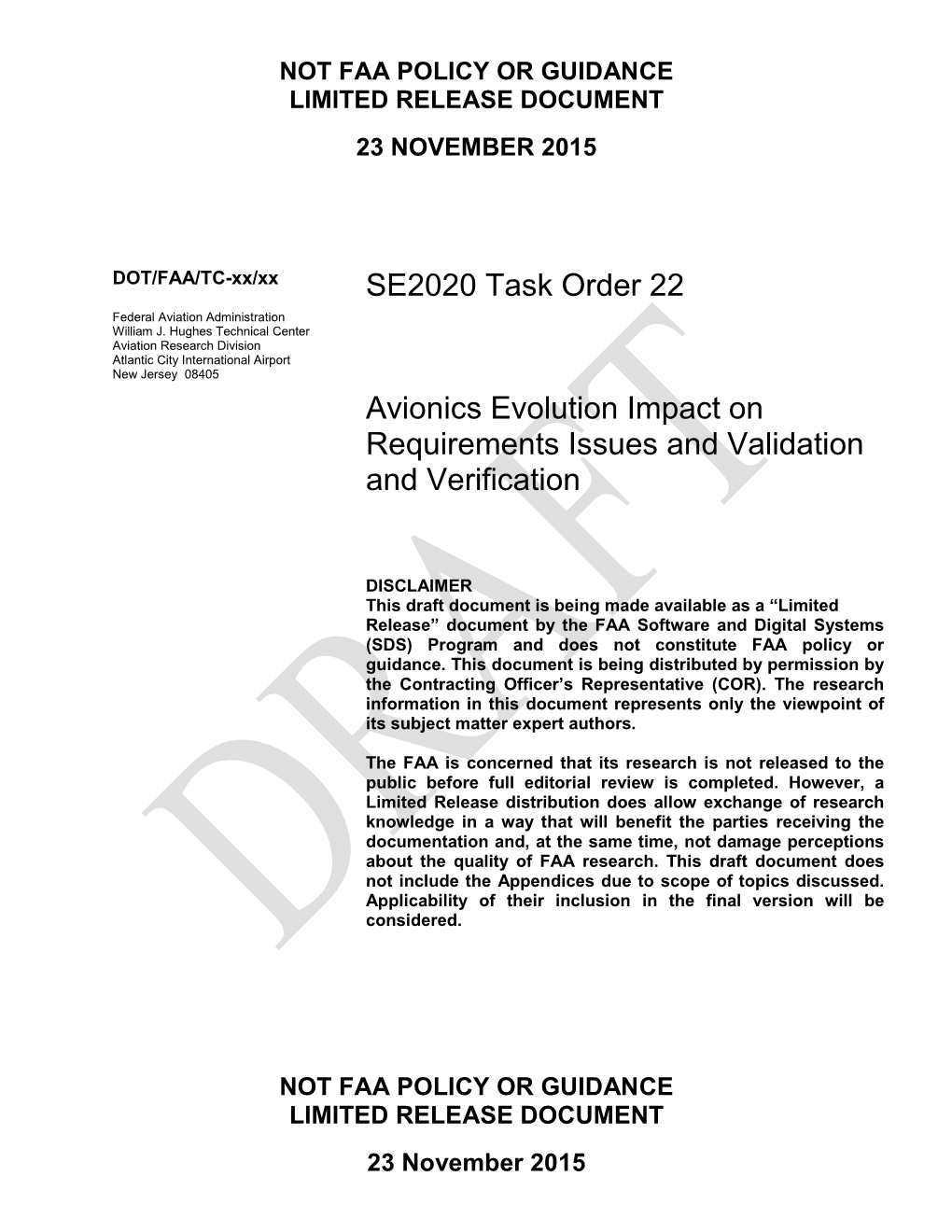 Avionics Evolution Impact on Requirements Issues and Validation and Verification