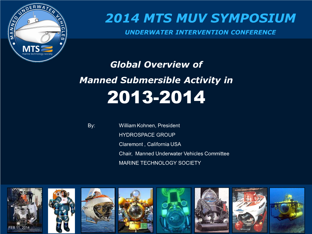 2014 Mts Muv Symposium Underwater Intervention Conference