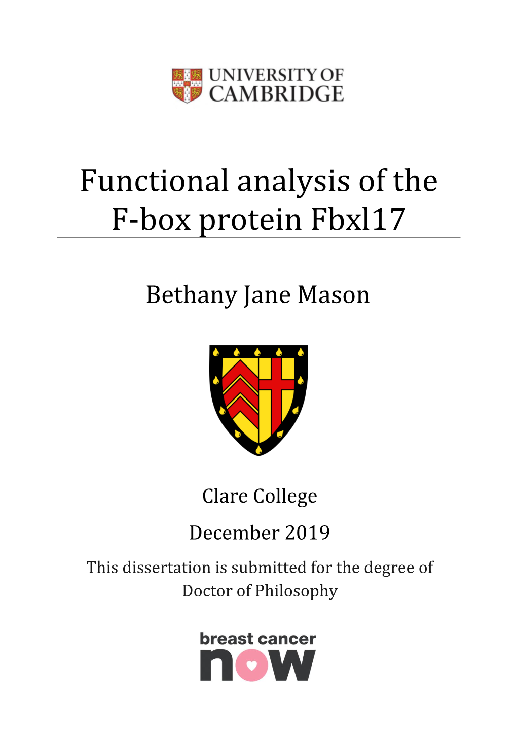 Functional Analysis of the F-Box Protein Fbxl17