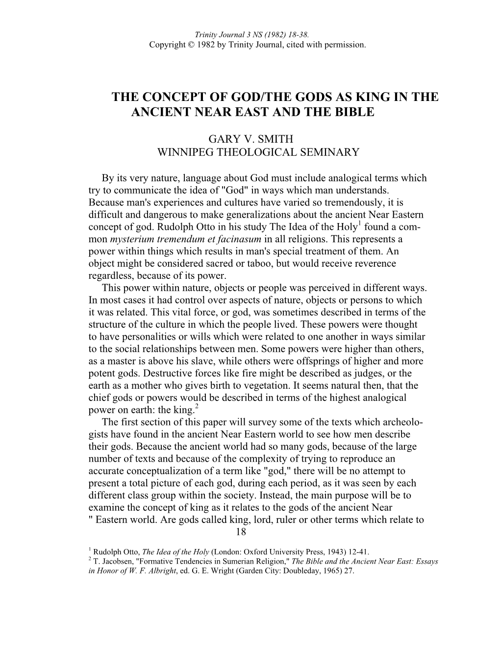 The Concept of God/The Gods As King in the Ancient Near East and the Bible