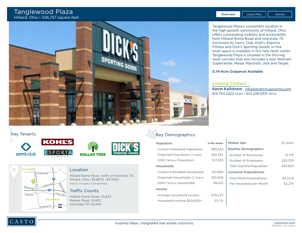 Tanglewood Plaza Hilliard, Ohio | 426,757 Square Feet