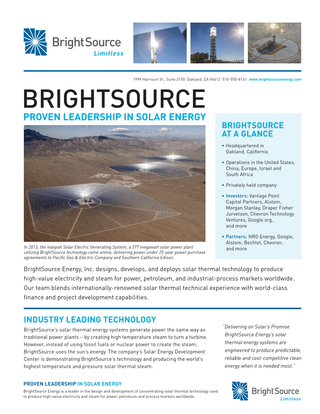 Brightsource Energy, Inc