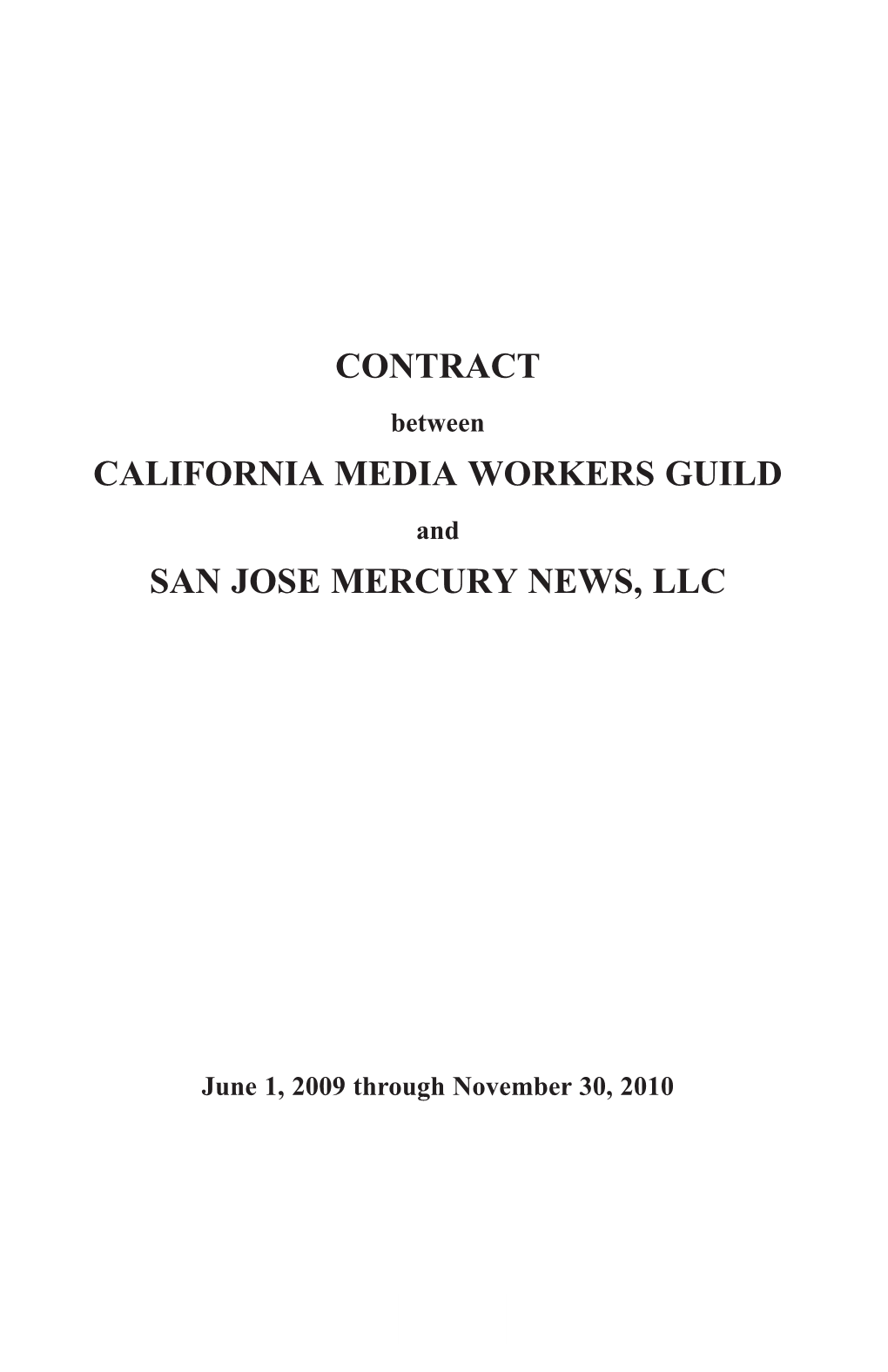 Contract California Media Workers Guild San Jose