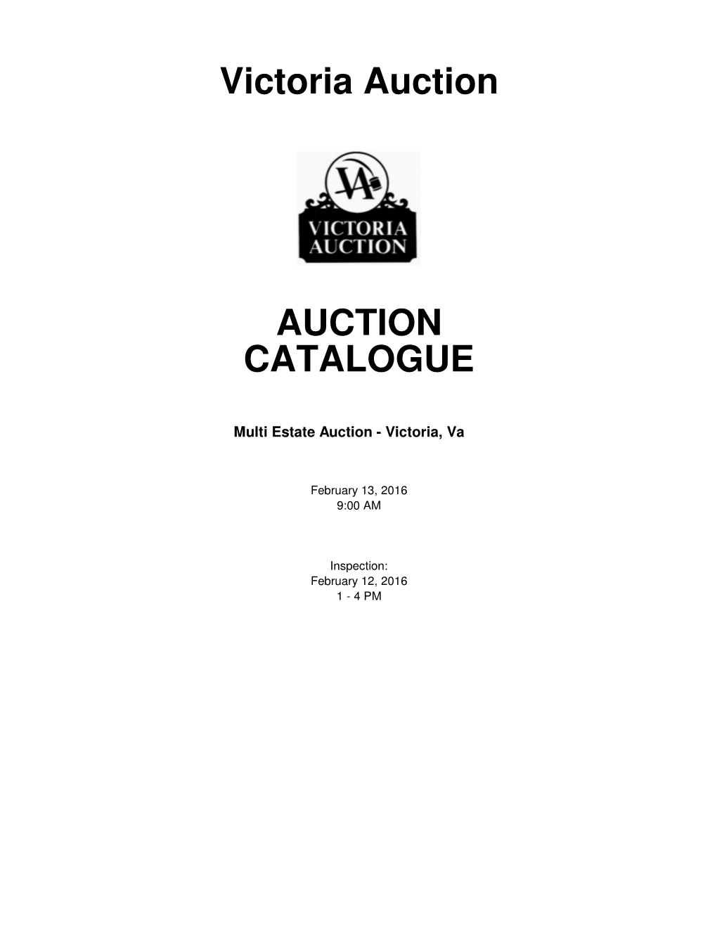 Auction Catalogue