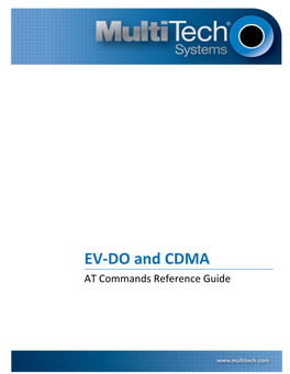 EV-DO and CDMA at Commands Reference Guide