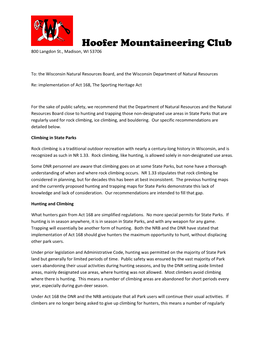 Hoofer Mountaineering Club 800 Langdon St., Madison, WI 53706