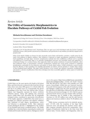The Utility of Geometric Morphometrics to Elucidate Pathways of Cichlid Fish Evolution