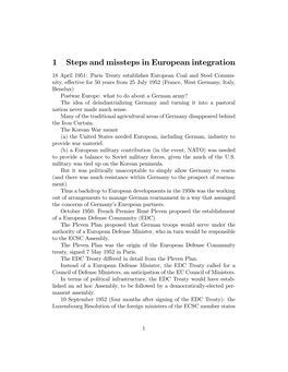 1 Steps and Missteps in European Integration