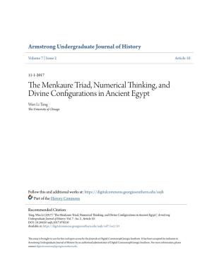 The Menkaure Triad, Numerical Thinking, and Divine Configurations in Ancient Egypt