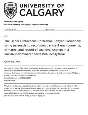The Upper Cretaceous Horseshoe Canyon Formation