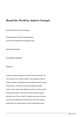 Round the World by Andrew Carnegie&lt;/H1&gt;
