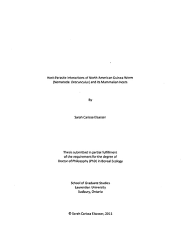 Host-Parasite Interactions of North American Guinea Worm (Nematoda: Dracunculus) and Its Mammalian Hosts