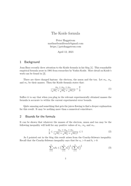 The Koide Formula