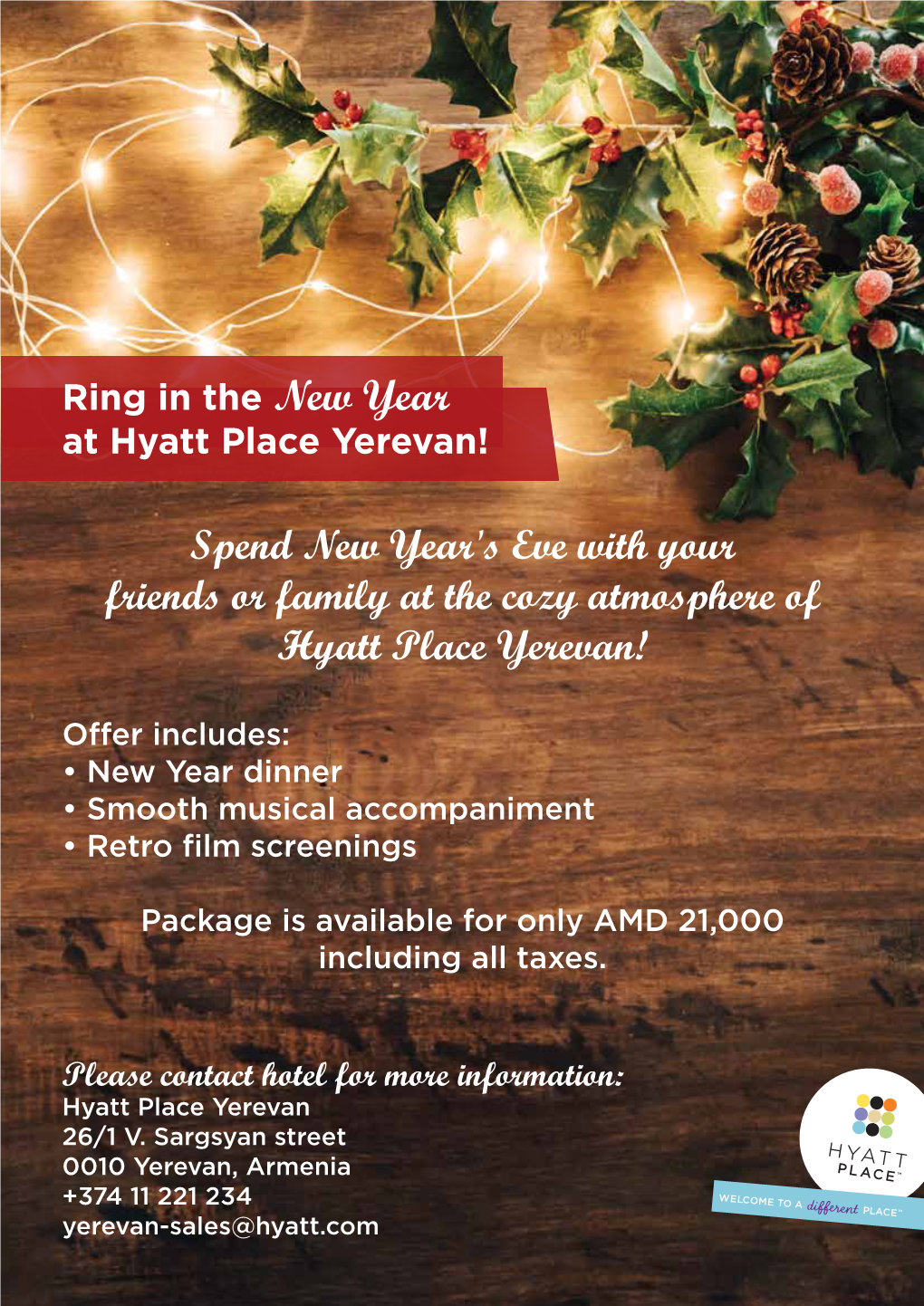 Ring in the New Year at Hyatt Place Yerevan!