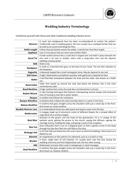 Wedding Industry Terminology