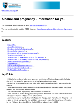 Alcohol and Pregnancy - Information for You