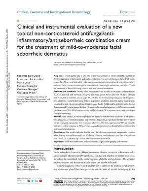 Clinical and Instrumental Evaluation of a New Topical Non-Corticosteroid