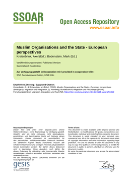 Muslim Organisations and the State - European Perspectives Kreienbrink, Axel (Ed.); Bodenstein, Mark (Ed.)