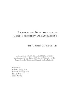 Leadership Development in Core-Periphery Organizations