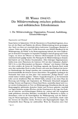 IB. Winter 1944/45: Die Militärverwaltung Zwischen Politischen Und Militärischen Erfordernissen