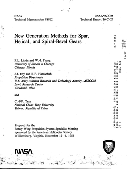 New Generation Methods for Spur, Helical, and Spiral-Bevel Gears