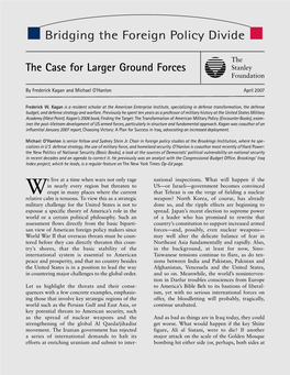 The Case for Larger Ground Forces Stanley Foundation