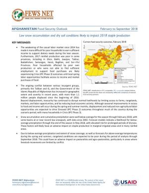 AFGHANISTAN Food Security Outlook Feb Sept 2018.Pdf (PDF