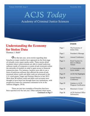ACJS Today Academy of Criminal Justice Sciences