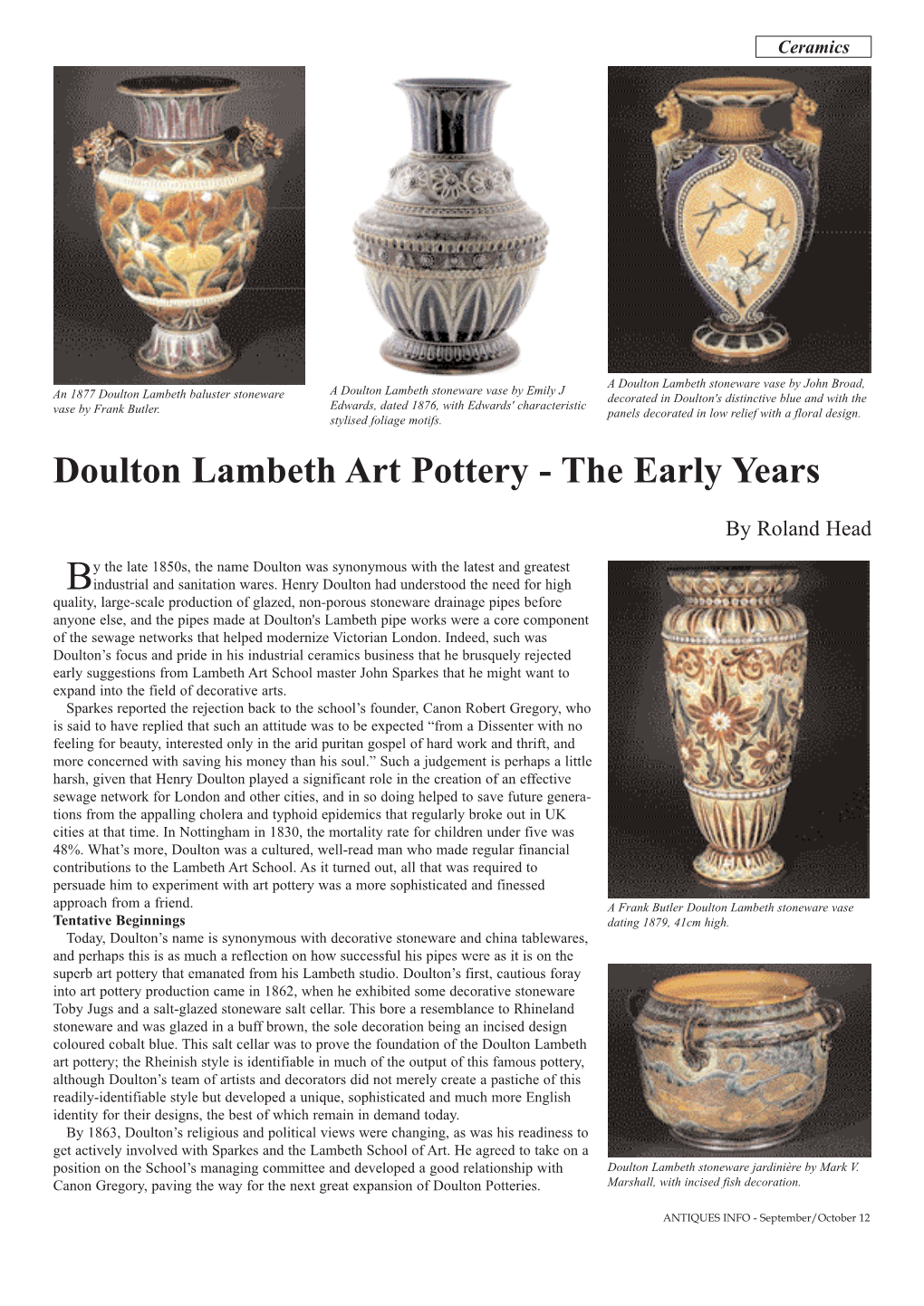 Doulton Lambeth Art Pottery - the Early Years