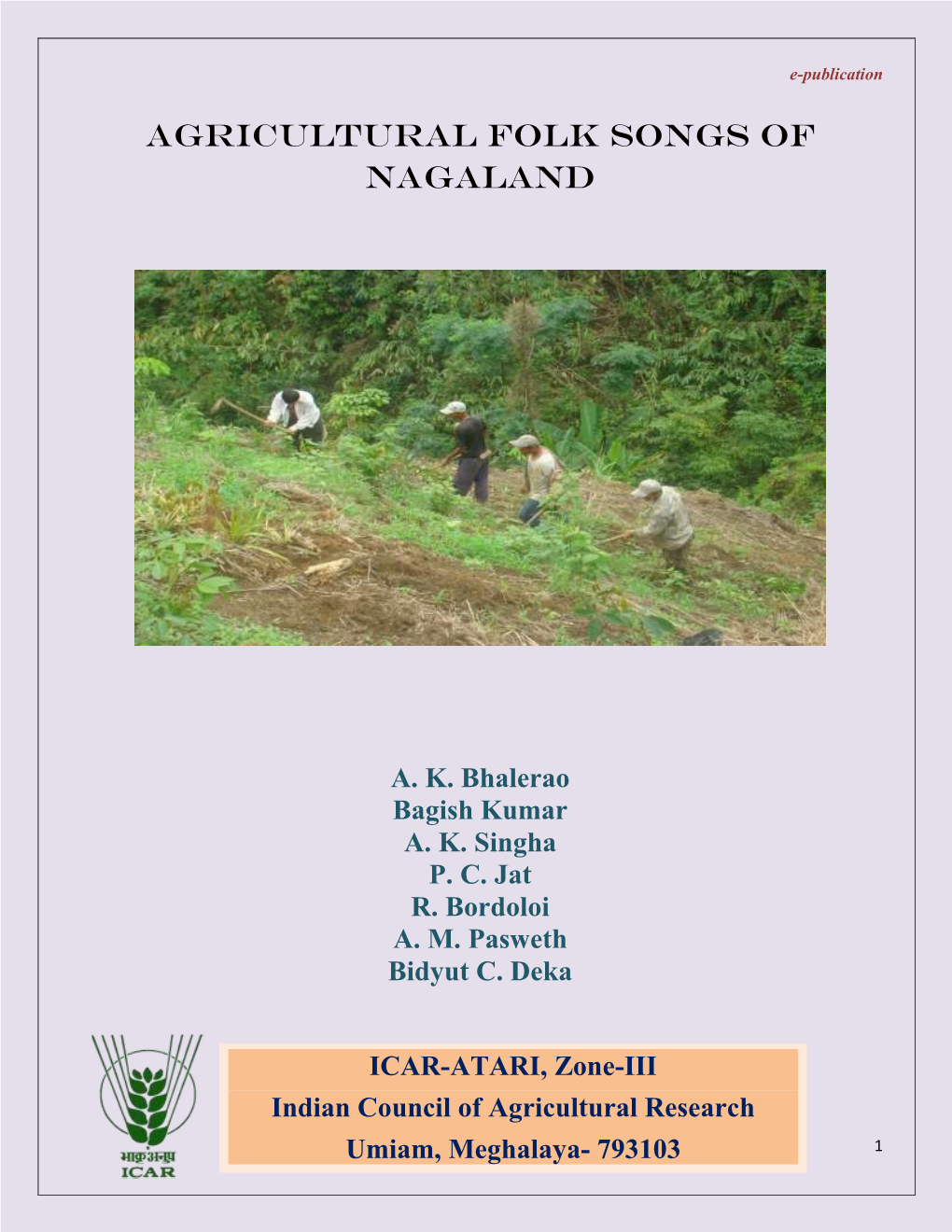 Agricultural Folk Songs of Nagaland