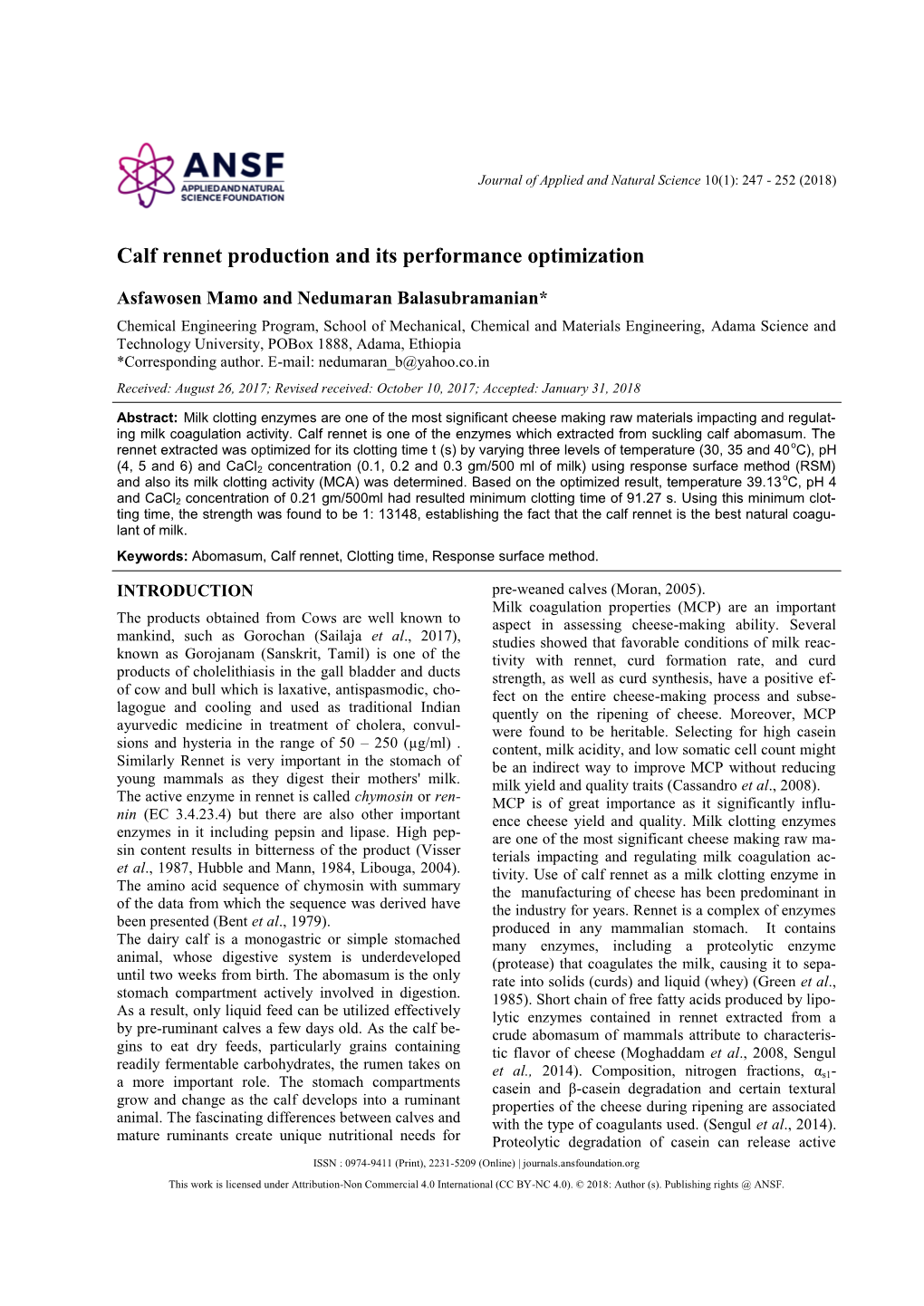 Calf Rennet Production and Its Performance Optimization