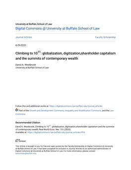 Globalization, Digitization,Shareholder Capitalism and the Summits of Contemporary Wealth
