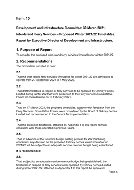 Inter Island Ferry Services Proposed Winter 2021 to 2022 Timetables