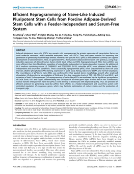 Efficient Reprogramming of Naıve-Like Induced Pluripotent