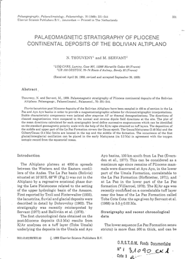 Palaeomagnetic Stratigraphy of Pliocene Continental Deposits of the Bolivian Altiplano