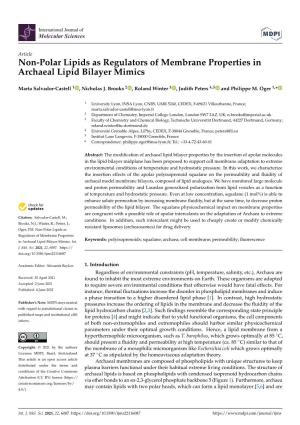 Non-Polar Lipids As Regulators of Membrane Properties in Archaeal Lipid Bilayer Mimics