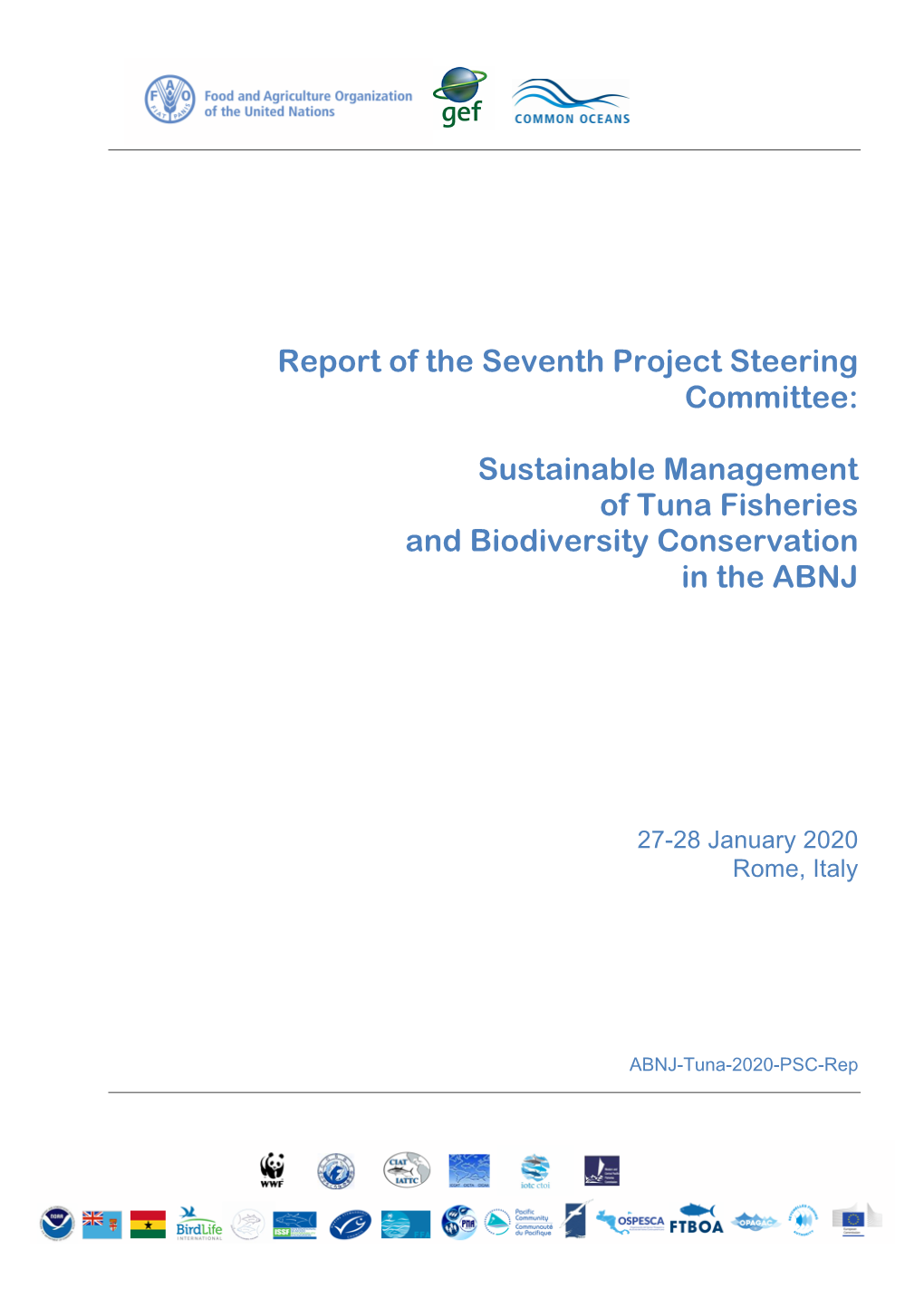 Seventh Project Steering Committee: Sustainable Management of Tuna Fisheries and Biodiversity Conservation in the ABNJ, 27-28 January 2020, Rome, Italy