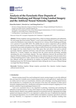 Analysis of the Pyroclastic Flow Deposits of Mount Sinabung and Merapi Using Landsat Imagery and the Artificial Neural Networks Approach