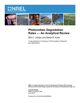 Photovoltaic Degradation Rates -- an Analytical Review: Preprint