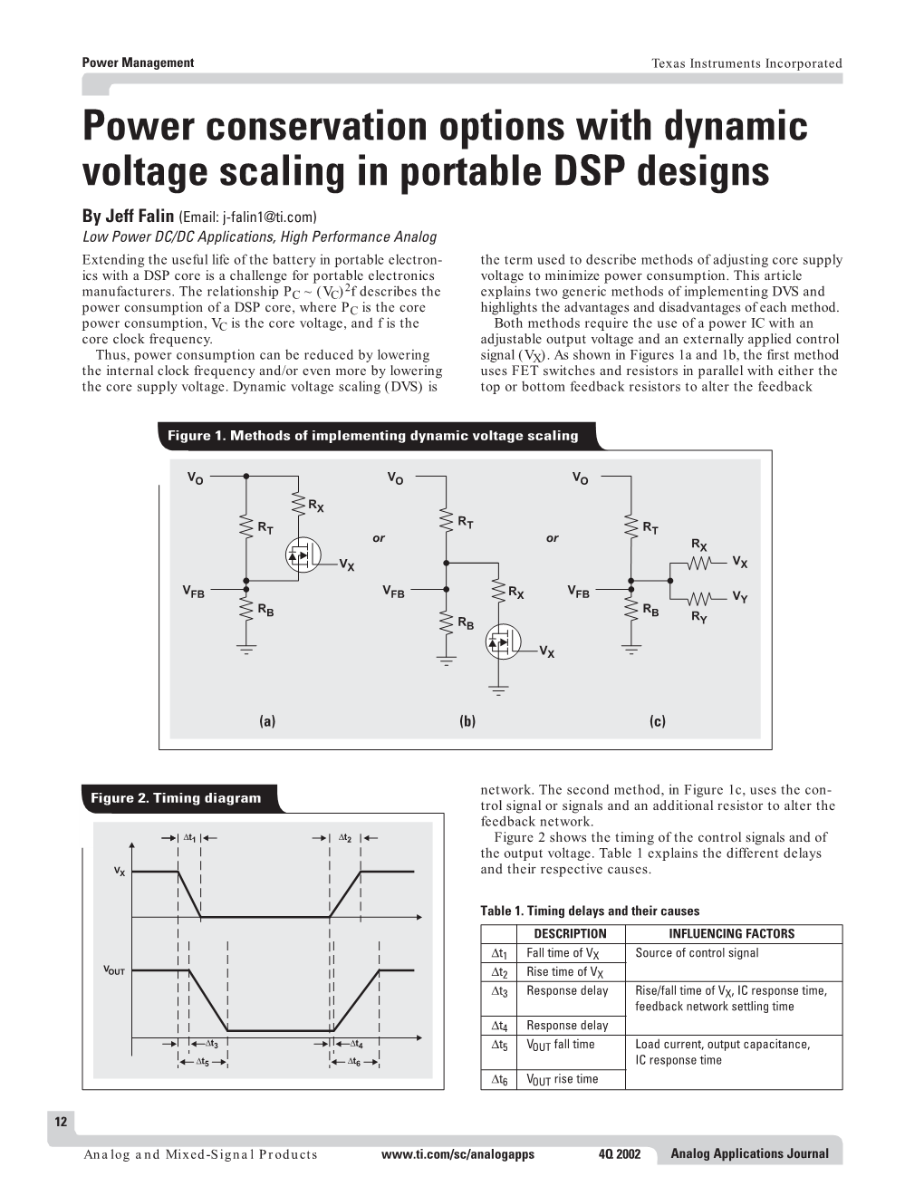 Power Conservation Options with Dynamic Voltage Scaling in Portable