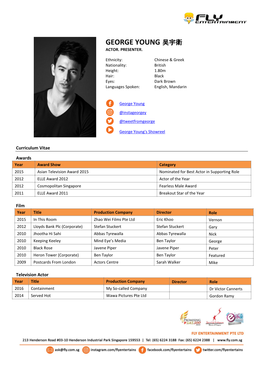 George Young 吴宇衛 Actor