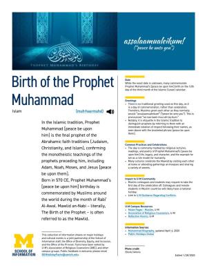 Birth of the Prophet Muhammad